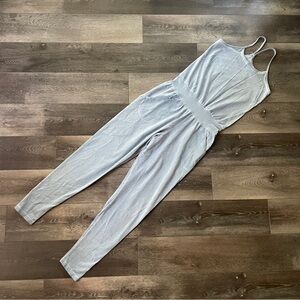 Ripple I’m Perfect Stonewash Yoga Jogger Jumpsuit Womens Large Light Blue